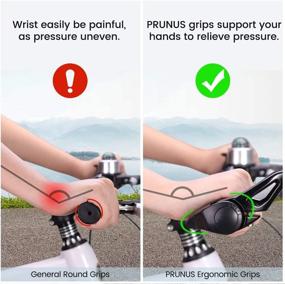 img 2 attached to 🚴 Enhance Your Ride with PRUNUS Bike Grips: Rubber Ergonomic Antislip Handlebar Grips for MTB Bicycle Mountain with Horns (Black+Gray)