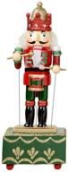 🎄 zah 12 inch christmas ornament nutcracker wooden music box: festive decorations and animated puppets for perfect holidays! logo