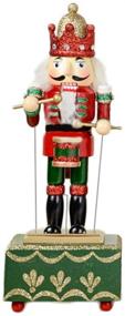 img 2 attached to 🎄 ZaH 12 Inch Christmas Ornament Nutcracker Wooden Music Box: Festive Decorations and Animated Puppets for Perfect Holidays!