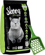 🐱 skoon eco-friendly cat litter + pooper skooper, 8 lbs - lightweight, non-clumping, low maintenance - superior odor control, liquid absorption, locking, and sealing. logo