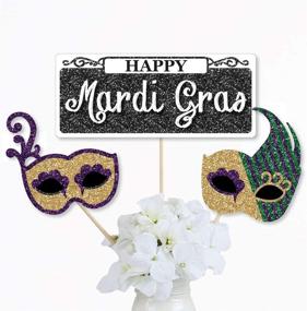 img 3 attached to Mardi Gras Masquerade Centerpiece Toppers