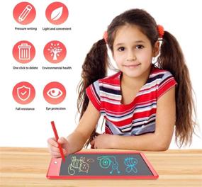 img 3 attached to 10 Inch Colorful LCD Writing Tablet Drawing Board for Girls: Ideal Christmas Birthday Gift for Ages 3-7, Erasable Doodle Board Toddler Learning Toys