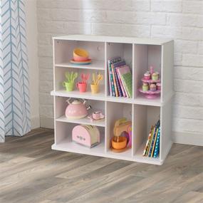 img 2 attached to 📦 KidKraft Stackable Wooden Storage Shelving Unit - White, Children's Furniture with Four Compartments, Ideal Gift for 3+ Years