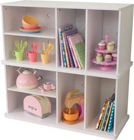 img 1 attached to 📦 KidKraft Stackable Wooden Storage Shelving Unit - White, Children's Furniture with Four Compartments, Ideal Gift for 3+ Years