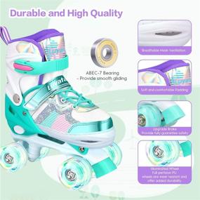 img 1 attached to Adjustable Roller Skates with Light Up Wheels: Perfect for Kids Boys and Girls, 4 Sizes Available