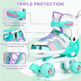 img 2 attached to Adjustable Roller Skates with Light Up Wheels: Perfect for Kids Boys and Girls, 4 Sizes Available