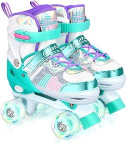 img 4 attached to Adjustable Roller Skates with Light Up Wheels: Perfect for Kids Boys and Girls, 4 Sizes Available