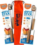 🔥 enhance your campfire experience with wolf'em marshmallow roasting stick - versatile cooking attachments for campfire pie, s'more, and hot dog bbq roaster - enjoy an easy spin handle! логотип