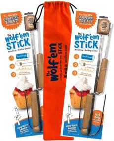 img 4 attached to 🔥 Enhance Your Campfire Experience with Wolf'em Marshmallow Roasting Stick - Versatile Cooking Attachments for Campfire Pie, S'more, and Hot Dog BBQ Roaster - Enjoy an Easy Spin Handle!