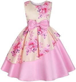 img 4 attached to Stylish NSSMWTTC Floral Print Formal Dresses: 👗 Ideal for Kids Pageant Party Dressing (2-9T Girls)