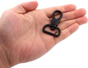 img 3 attached to 🔗 BIKICOCO 1'' Swivel Trigger Push Gate Snap Hook Lobster Claw Clasp Spring Loaded Clip, Flat-D-Ring Ended, Black - Pack of 10: Versatile and Secure Fastening Solution