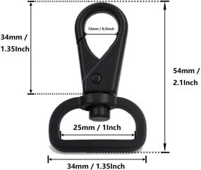 img 2 attached to 🔗 BIKICOCO 1'' Swivel Trigger Push Gate Snap Hook Lobster Claw Clasp Spring Loaded Clip, Flat-D-Ring Ended, Black - Pack of 10: Versatile and Secure Fastening Solution