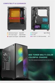 img 1 attached to 🎮 Корпус Raidmax X6 Series с закаленным стеклом, вентиляторы с RGB-подсветкой ATX для компьютерных игр (черный RGB, 3 вентилятора): Усовершенствуйте свой игровой опыт с потрясающим стилем