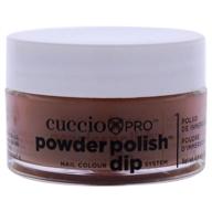 💅 cuccio pro powder polish dip - deep brown - nail lacquer for manicures & pedicures, fast & effortless application/removal - no led/uv light required - non-toxic, odorless, intensely pigmented - 0.5 oz logo