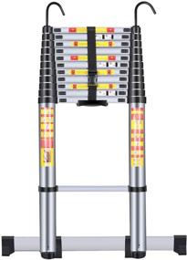 img 4 attached to 🪜 Handvoll Telescoping Ladder 15.5ft Aluminum Extension Folding Ladder - Portable Multi-Purpose Telescopic Ladder with Slip-Proof Feet - Heavy Duty and Convenient