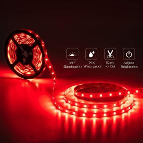 img 3 attached to 🎄 Marreal 16.4ft/5m Non-Waterproof Red LED Rope Strip Lights - Bright Red LED Strip, Dimmable, Touch-Sensitive, Cuttable, Flexible - Ideal for Christmas, Home, Kitchen, Indoor Party, Room Decoration - 12V, 300 LEDs