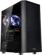 zalman r2 atx mid tower gaming pc computer case: mesh front panel, tempered glass, cooling system - black logo