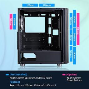 img 2 attached to Zalman R2 ATX Mid Tower Gaming PC Computer Case: Mesh Front Panel, Tempered Glass, Cooling System - Black