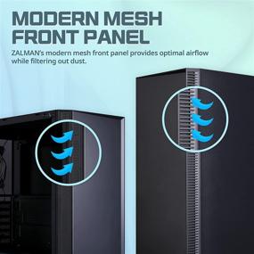 img 3 attached to Zalman R2 ATX Mid Tower Gaming PC Computer Case: Mesh Front Panel, Tempered Glass, Cooling System - Black