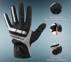 img 2 attached to 🧤 ROCKBROS Men's Full Finger Cycling Gloves for Autumn/Winter - Thermal Windproof Bike Gloves for Cold Weather Mountain Biking