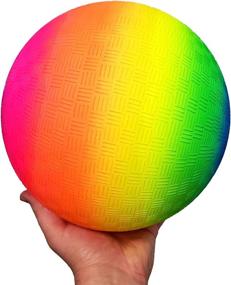 img 3 attached to 🏀 Colorful Fun: PPNC INC., 8.5" Rainbow Playground Ball for Handball and Kickball Enthusiasts