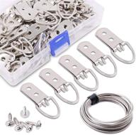 🖼️ rustark 60-piece heavy duty double hole d ring picture hangers with screws for home decoration and picture hanging solutions. logo
