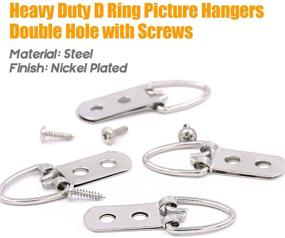 img 2 attached to 🖼️ Rustark 60-Piece Heavy Duty Double Hole D Ring Picture Hangers with Screws for Home Decoration and Picture Hanging Solutions.