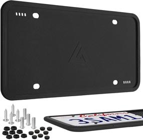 img 4 attached to 🚗 Aujen Silicone License Plate Frames - 2 PCS Holder for Universal American Auto, Black Frame Cover. Rust-Proof, Rattle-Proof, Weather-Proof