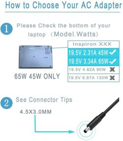 img 1 attached to 🔌 UL Listed AC Charger for Dell Inspiron 15 5000 Series & 13, Compatible with LA45NM140 P51F P66F P58F i5558 i5559, Laptop Power Supply Adapter Cord