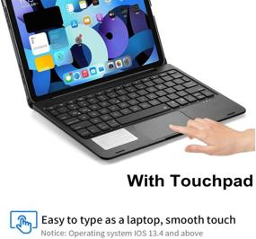 img 2 attached to iPad Pro 11 Case 2021 (3rd Generation): Touchpad Keyboard, Pencil Holder, Backlit Bluetooth, Trackpad, Flip Smart Cover (Black)