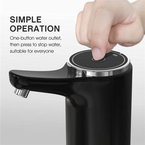 img 1 attached to Black Portable Water Bottle Pump, tobelife AP138 - 5 Gallon Water Dispenser with USB Electric Charging, Automatic Off Switch - Universal for 3, 4, and 5 Gallon Bottles - Wireless Drinking Pure Water Dispenser