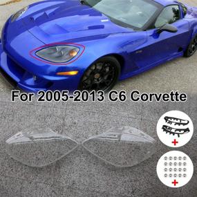 img 2 attached to 👀 YouVbeen Headlight Lens Covers for C6 Corvette 2005-2013 - Enhance Visibility and Protection with 1 Pair Headlamp Lens Cover, Black Trim Gaskets Seal Kit, and 20Pcs Fix Nut Snaps