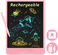 🎨 fun and educational rechargeable lcd writing tablet - 10 inch colorful doodle board for kids, perfect travel birthday gift (pink) logo