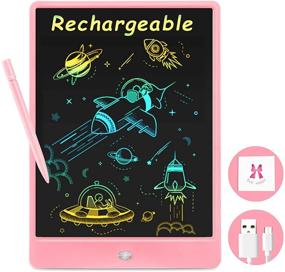 img 4 attached to 🎨 Fun and Educational Rechargeable LCD Writing Tablet - 10 Inch Colorful Doodle Board for Kids, Perfect Travel Birthday Gift (Pink)