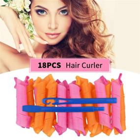 img 4 attached to 🌀 Spiral Curls Styling Kit: Magic Hair Curlers for DIY Hair Rollers Wave Styles - 18 PCS No Heat, 30 cm/12 Inch Long, Suitable for Various Hairstyles, Includes 1 Styling Hook