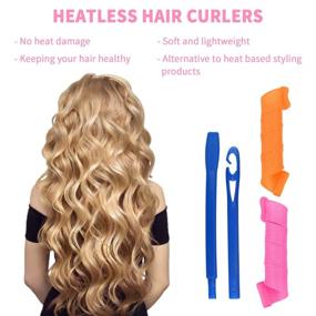 img 2 attached to 🌀 Spiral Curls Styling Kit: Magic Hair Curlers for DIY Hair Rollers Wave Styles - 18 PCS No Heat, 30 cm/12 Inch Long, Suitable for Various Hairstyles, Includes 1 Styling Hook