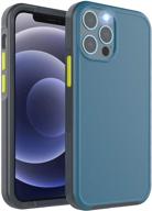 📱 ykooe shockproof iphone 12 pro max case 6.7" - blue soft tpu bumper, anti-scratch hard pc back, independent detachable buttons, protective cover logo