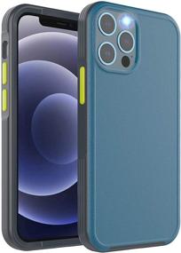 img 4 attached to 📱 Ykooe Shockproof iPhone 12 Pro Max Case 6.7" - Blue Soft TPU Bumper, Anti-Scratch Hard PC Back, Independent Detachable Buttons, Protective Cover