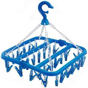 img 4 attached to 🔧 SteelFever 32-Clip Foldable Hanging Drying Rack - Clip and Drip Hanger (Blue) - Improve SEO