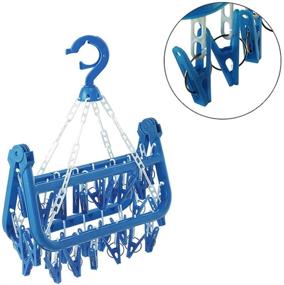 img 1 attached to 🔧 SteelFever 32-Clip Foldable Hanging Drying Rack - Clip and Drip Hanger (Blue) - Improve SEO