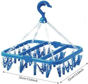 img 2 attached to 🔧 SteelFever 32-Clip Foldable Hanging Drying Rack - Clip and Drip Hanger (Blue) - Improve SEO