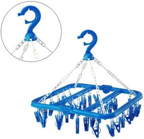 img 3 attached to 🔧 SteelFever 32-Clip Foldable Hanging Drying Rack - Clip and Drip Hanger (Blue) - Improve SEO