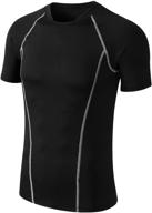 stay cool and dry with hasanbay men's thin short sleeve compression shirt - perfect for sports and workouts! логотип