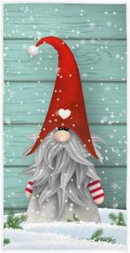 img 4 attached to 🎅 Pfrewn Christmas Gnome Tomte Hand Towels: Ultra Soft Winter Elf Snow Wooden Wall Bathroom Towel - Ideal Bath Towel for Winter Xmas Bathroom Decor & Gifts, 16x30 inches