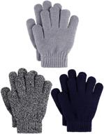 🧤 warm and cozy: cooraby 3 pairs kid's winter gloves - thick cashmere knitted gloves for children's cold weather logo