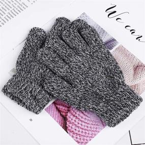 img 1 attached to 🧤 Warm and Cozy: Cooraby 3 Pairs Kid's Winter Gloves - Thick Cashmere Knitted Gloves for Children's Cold Weather