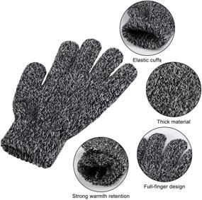 img 3 attached to 🧤 Warm and Cozy: Cooraby 3 Pairs Kid's Winter Gloves - Thick Cashmere Knitted Gloves for Children's Cold Weather