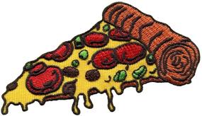 img 1 attached to 🍕 Authentic Italian Fast Food Fun: Pizza Slice Retro Embroidered Patch - Iron-On S-1205