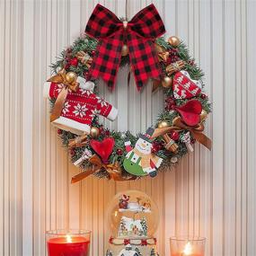img 3 attached to Christmas Buffalo Decorative Wreaths Decoration Seasonal Decor