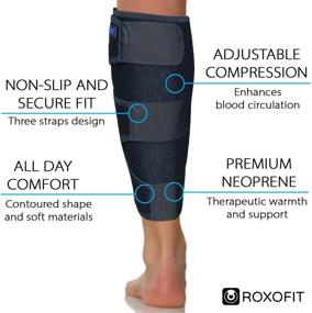 img 3 attached to 🦵 Ultimate Shin Splint Relief: Calf Brace for Torn Muscles and Lower Leg Injuries – Superior Neoprene Runners' Wrap for Strains, Tears, and Splints – Unisex Shin & Calf Compression Sleeve